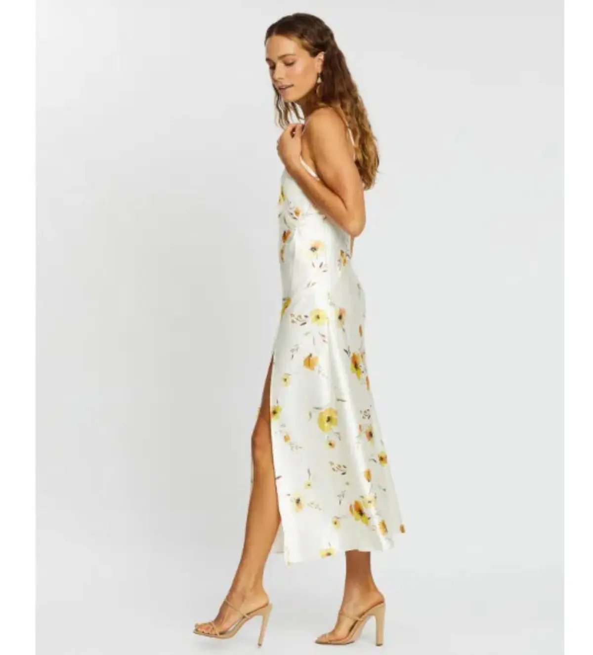 Bec and Bridge Colette Wrap Midi Dress Orange/Yellow Floral Print Size AU 14 photo 2