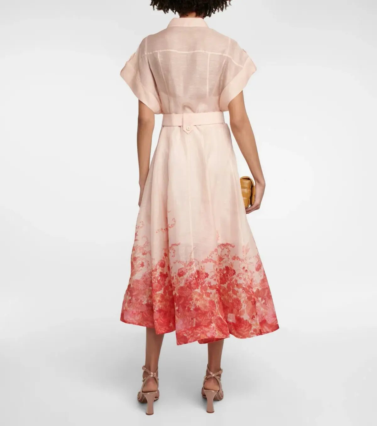 Zimmermann High Tide Midi Shirtdress Pink Ikat Floral Size 2 / AU 12 photo 2