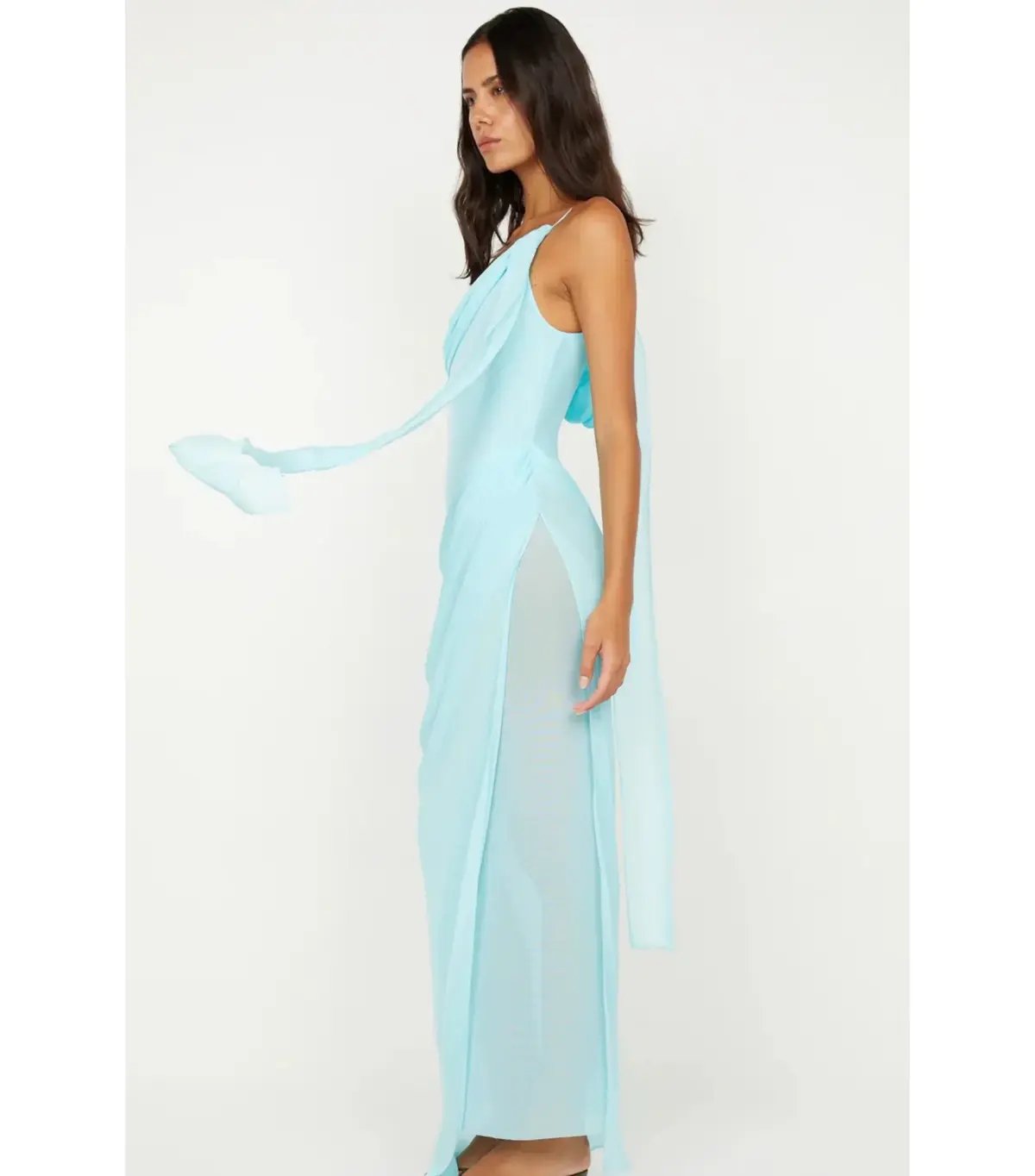 Bec & Bridge Danka Asym Dress Turquoise Size AU 12 photo 5