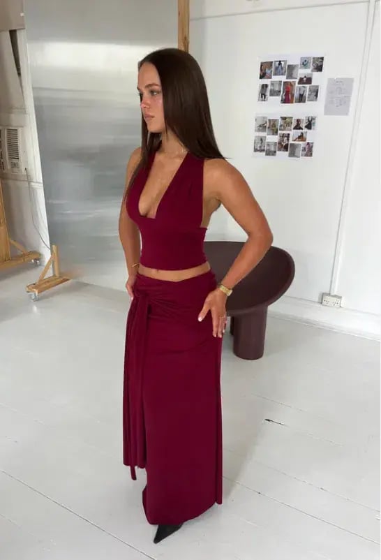 La Marie Sofie Set Burgundy Size 8 photo 3