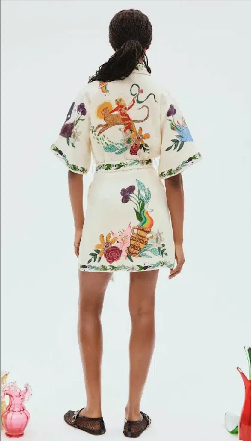 Alemais Meagan Mini Shirt Dress Print Size 8 photo 3