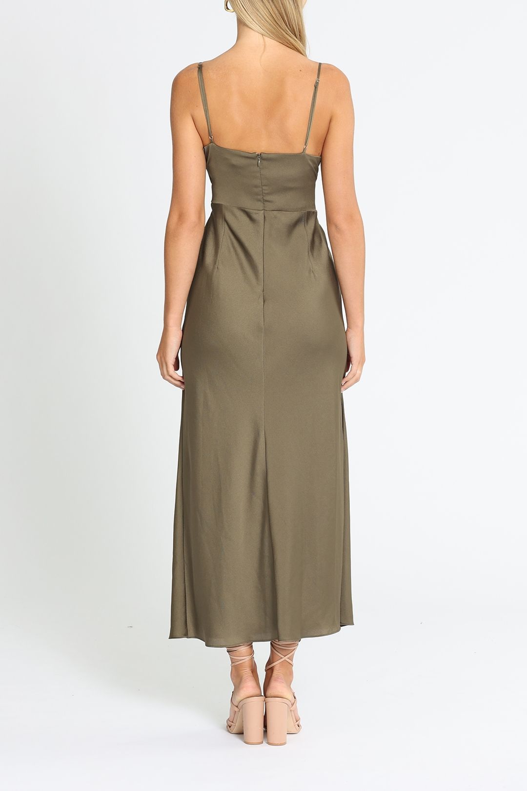 Luxe Twist Midi Dress - Pine photo 3