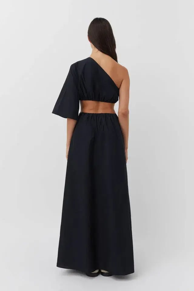 Camilla and Marc Wally One Shoulder Cut Out Maxi Dress in Black Size 14 photo 2