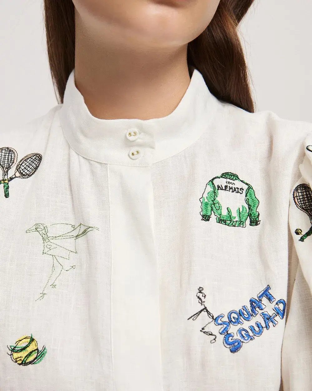 Alemais Play Embroidered Shirtdress in White Size 10 photo 5