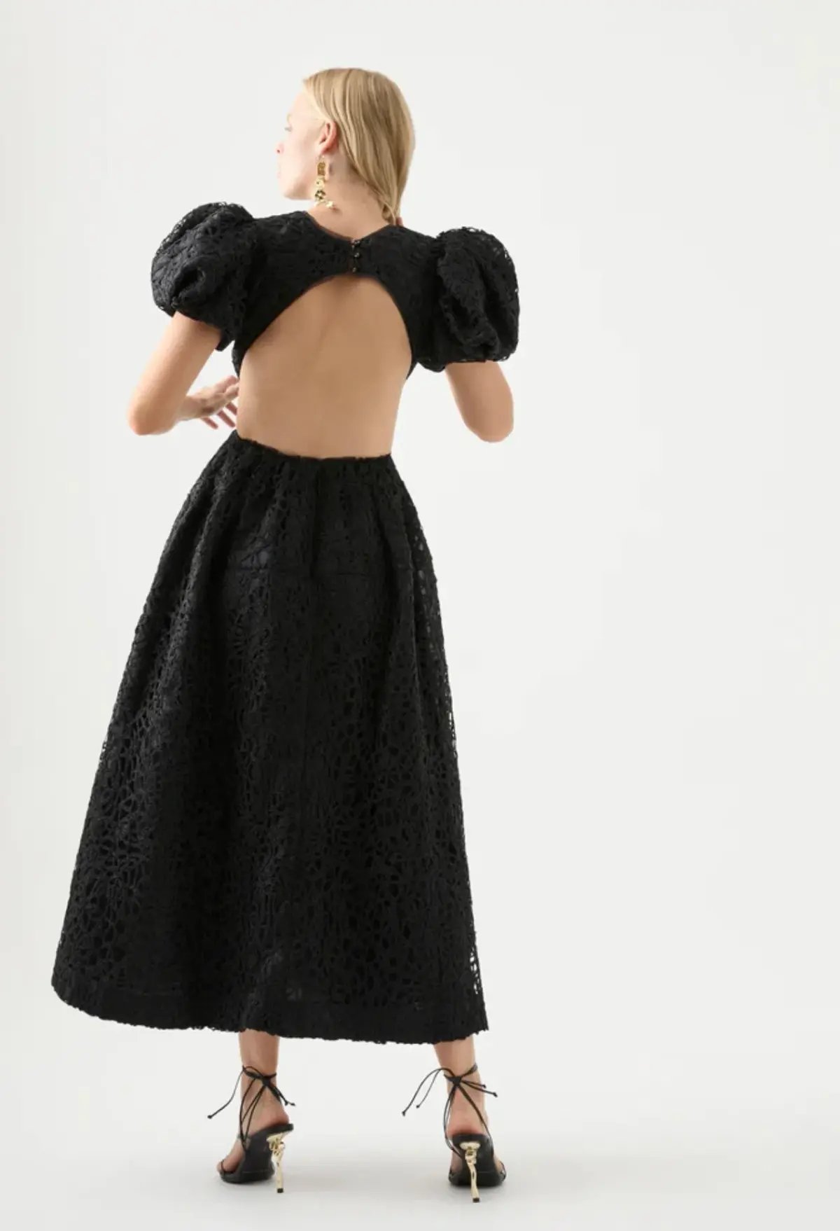 Aje Patina Lace Midi Dress Black Size 8 photo 3
