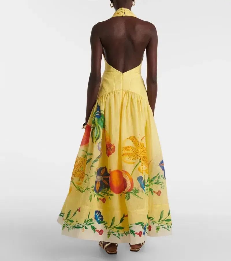 ALEMAIS Dahlia Halter Gown Yellow Size 10 AU photo 4
