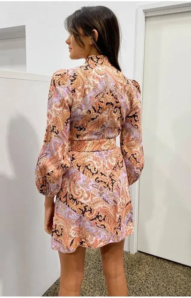 Zimmermann Botanica Chevron Mini Dress Print Size 2 / Au 12 photo 3