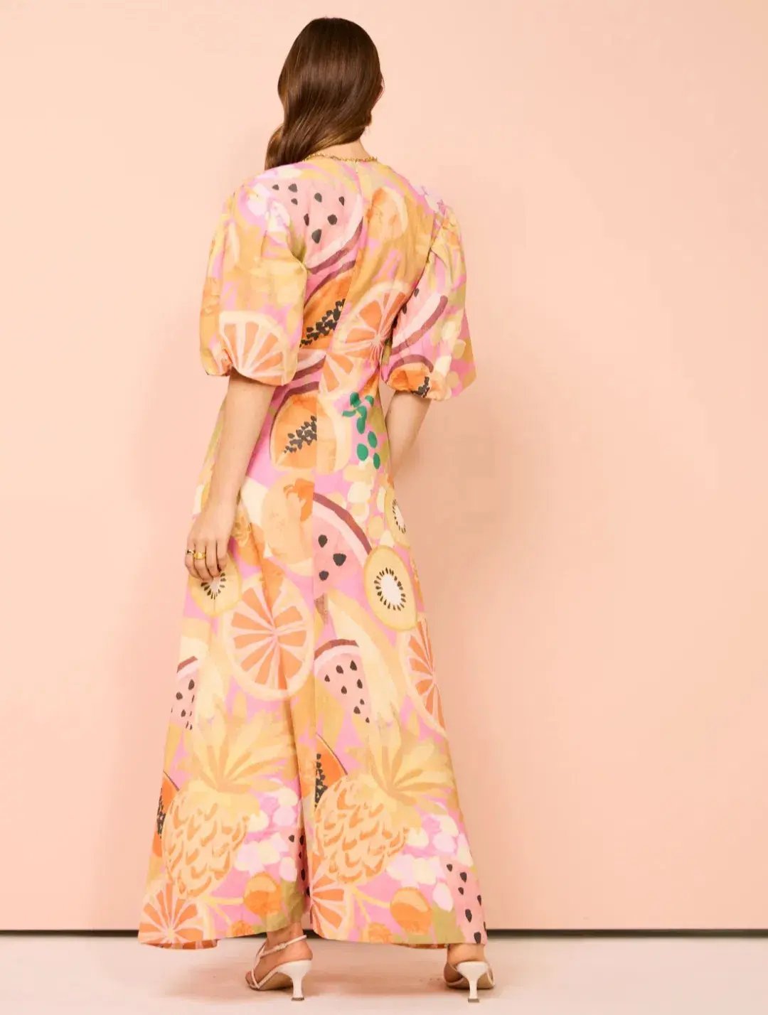 By Nicola Bolero Maxi Gathered Neckline Dress In Fruit Punch Size 12 photo 2