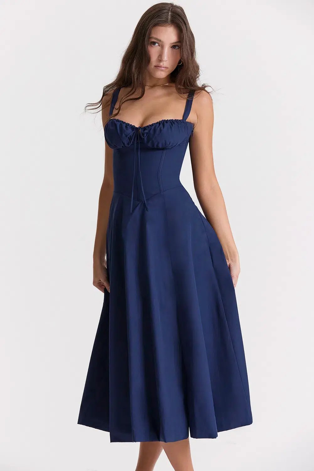House Of CB Carmen Midi Navy Size M / AU 10 photo 3