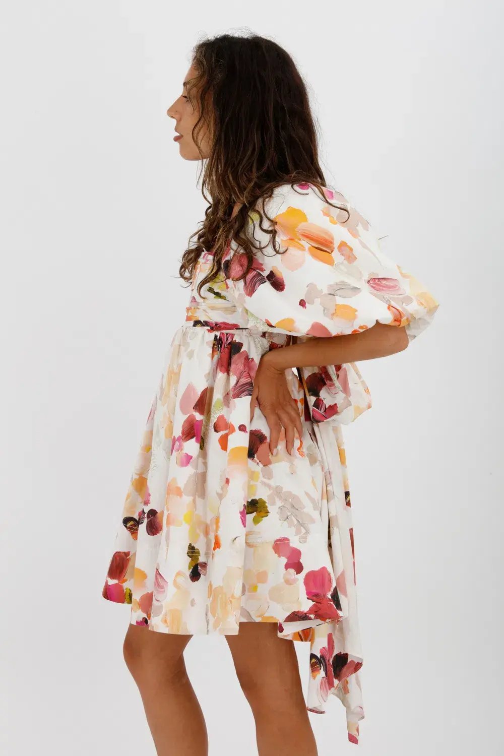 AJE Dassia Puff Sleeve Mini Dress Floral Print Size 10 photo 11