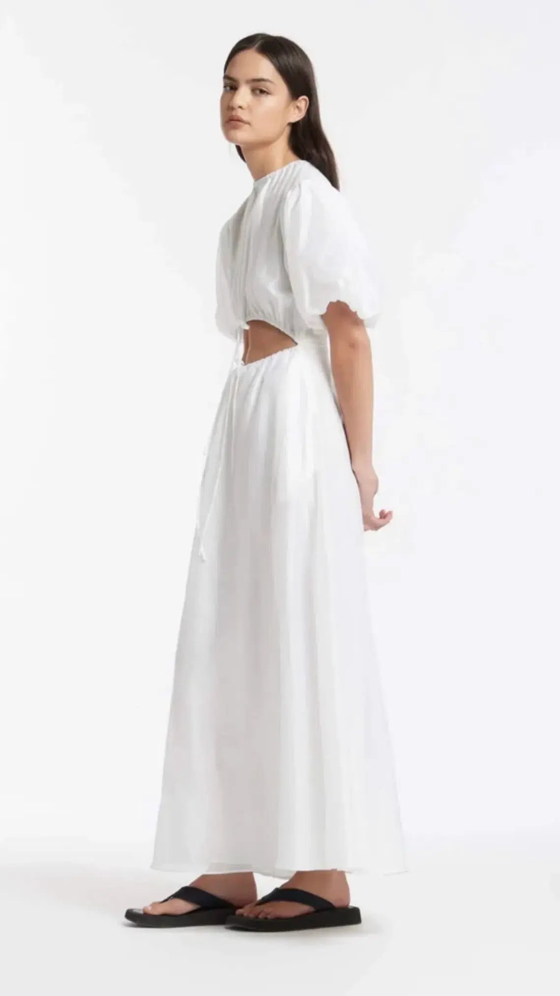 Sir the Label Franc Puff Sleeve Midi Dress White Size 3 / AU 12 photo 2
