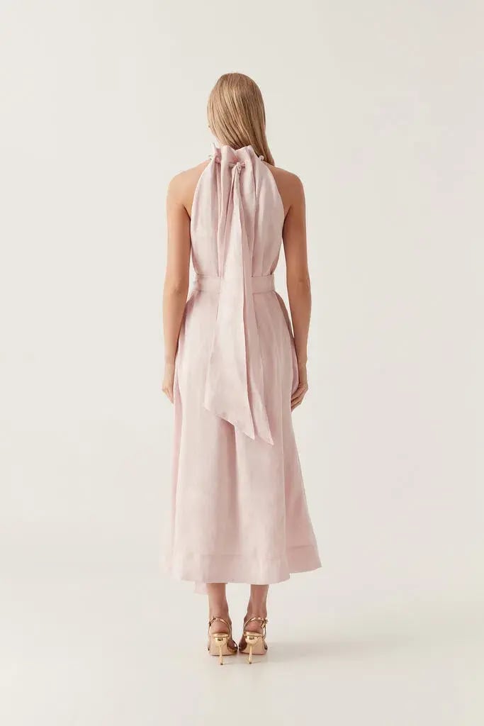 AJE Mariel Trapeze Midi Dress Soft Pink Size 8 photo 4