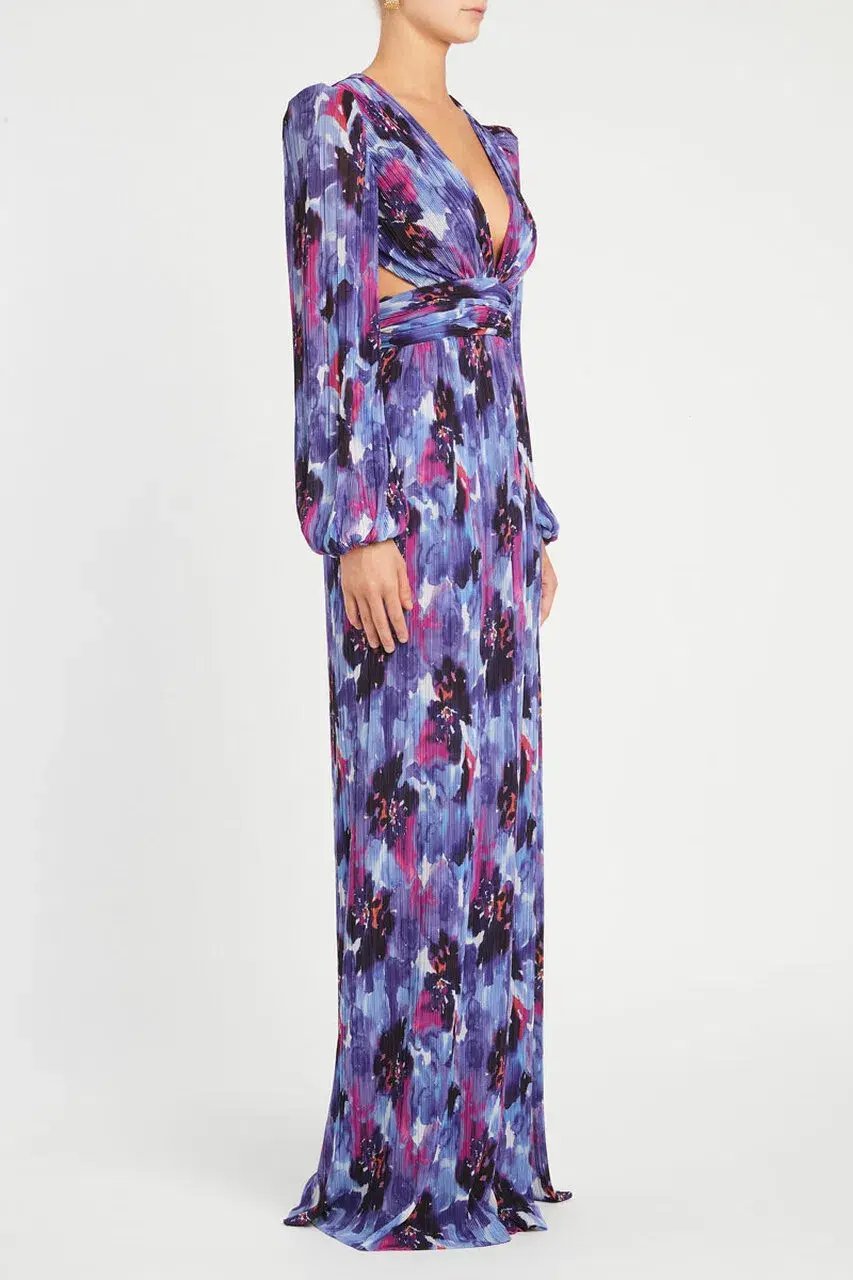 Rebecca Vallance Purple Rain Gown Print Size 10 photo 3