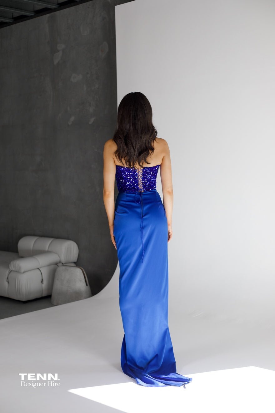 Lia Stublla Diour Embellished Gown - Cobalt Blue photo 3