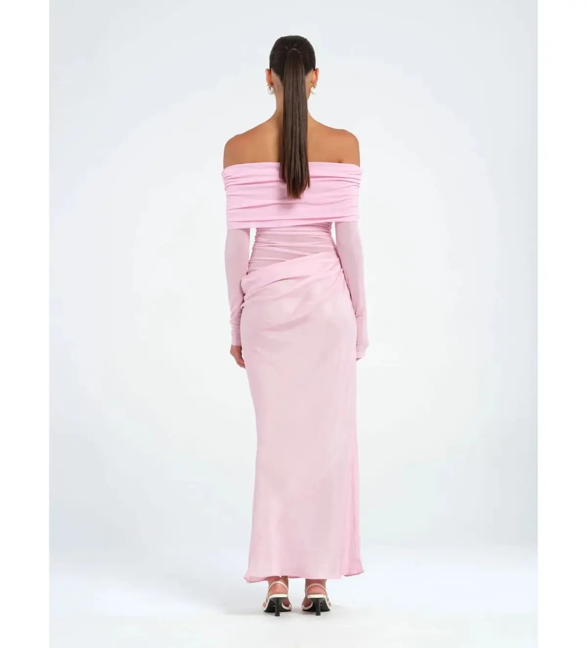 Benni Yasmin Off-Shoulder Maxi Dress Pink Size AU 8 photo 3