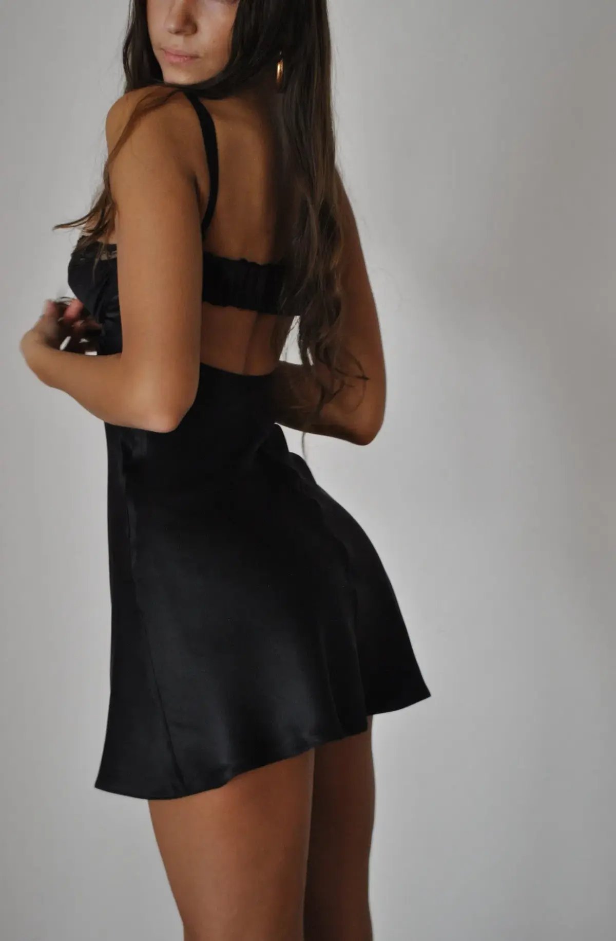 Mirror Palais Underwire Slip Dress Noir Size M - Fits Small photo 3