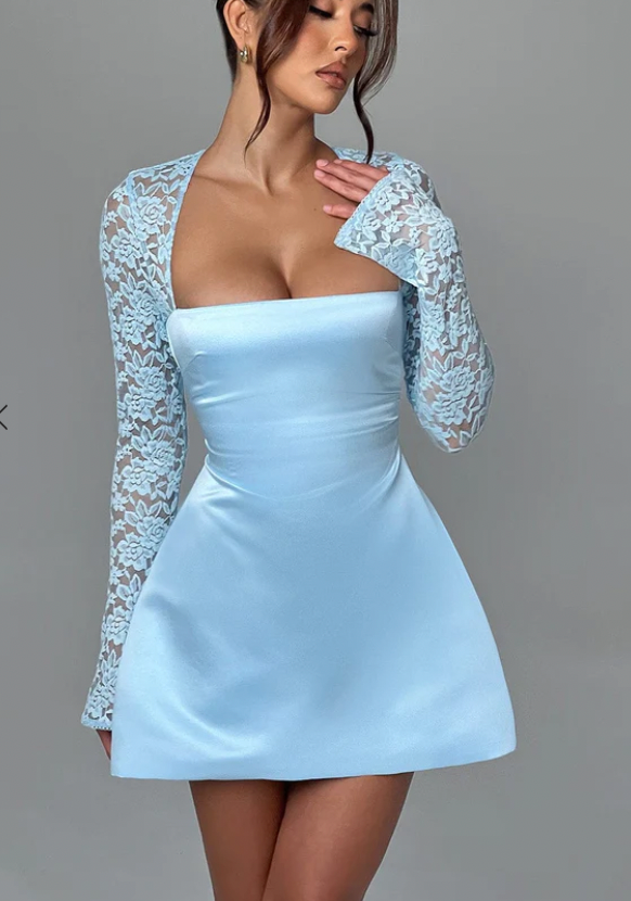 SADIE MINI DRESS BLUE photo 3