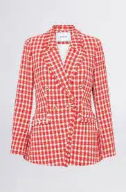 Sheike Alice Check Jacket and Skirt Set Red Size 6 photo 2