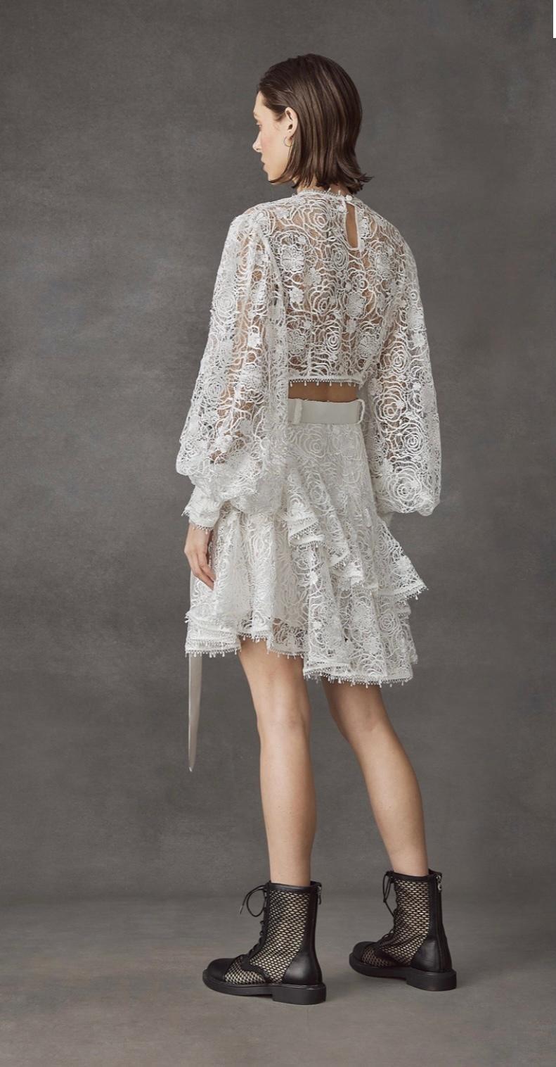 Leo Lin Immaculate Lace Crop Top White Size 8 photo 3