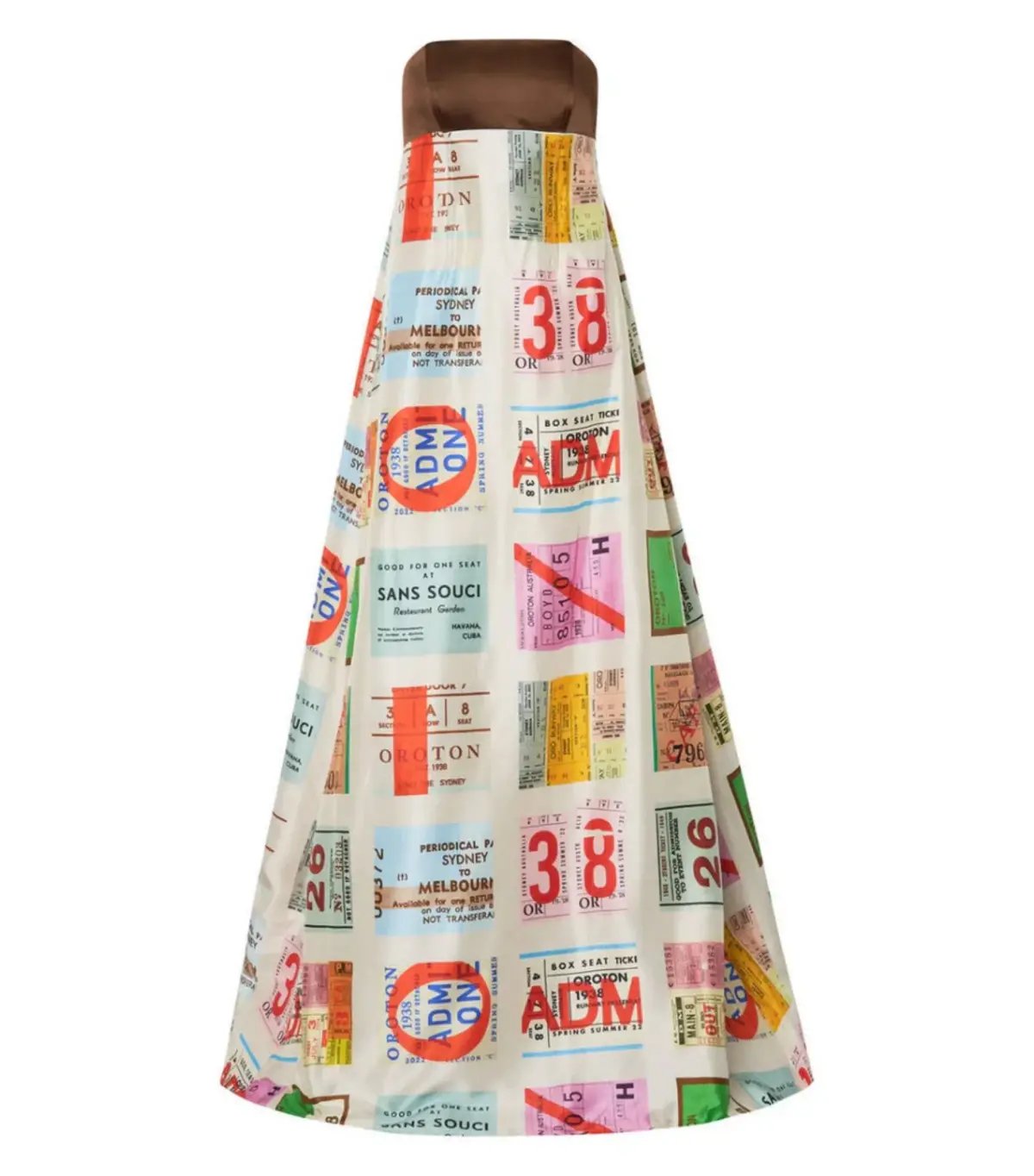 Oroton Ticket Print Gown Print Size 0 / AU 6 photo 3