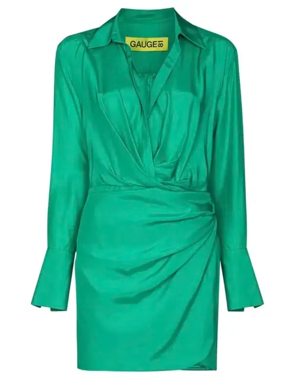 GAUGE 81 Naha Long-Sleeve Mini Dress Green Size M/Au 8 photo 3