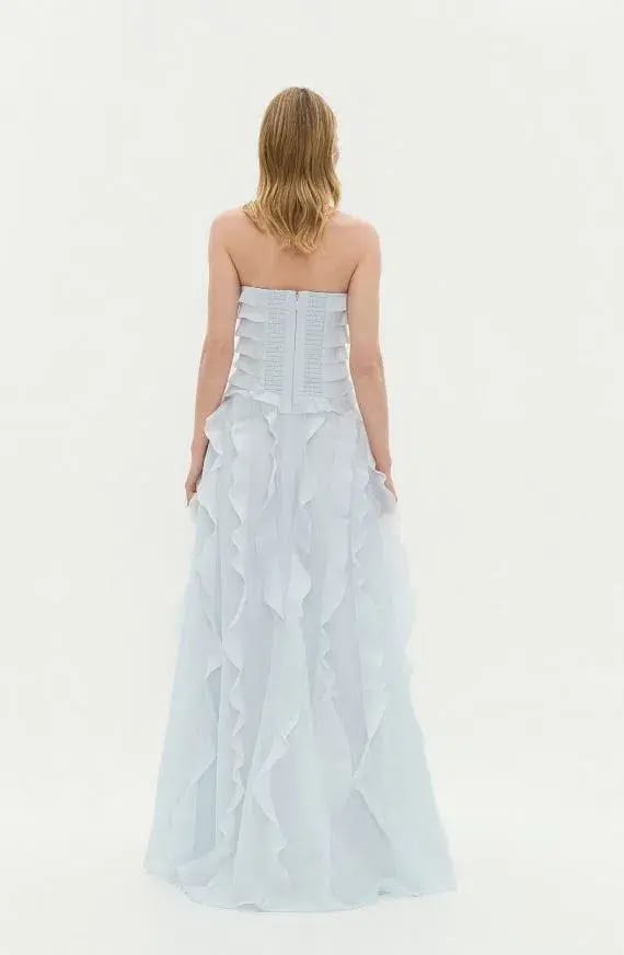 Aje Allaire Gown Maxi Dress in Pale Blue Size AU 10 photo 4