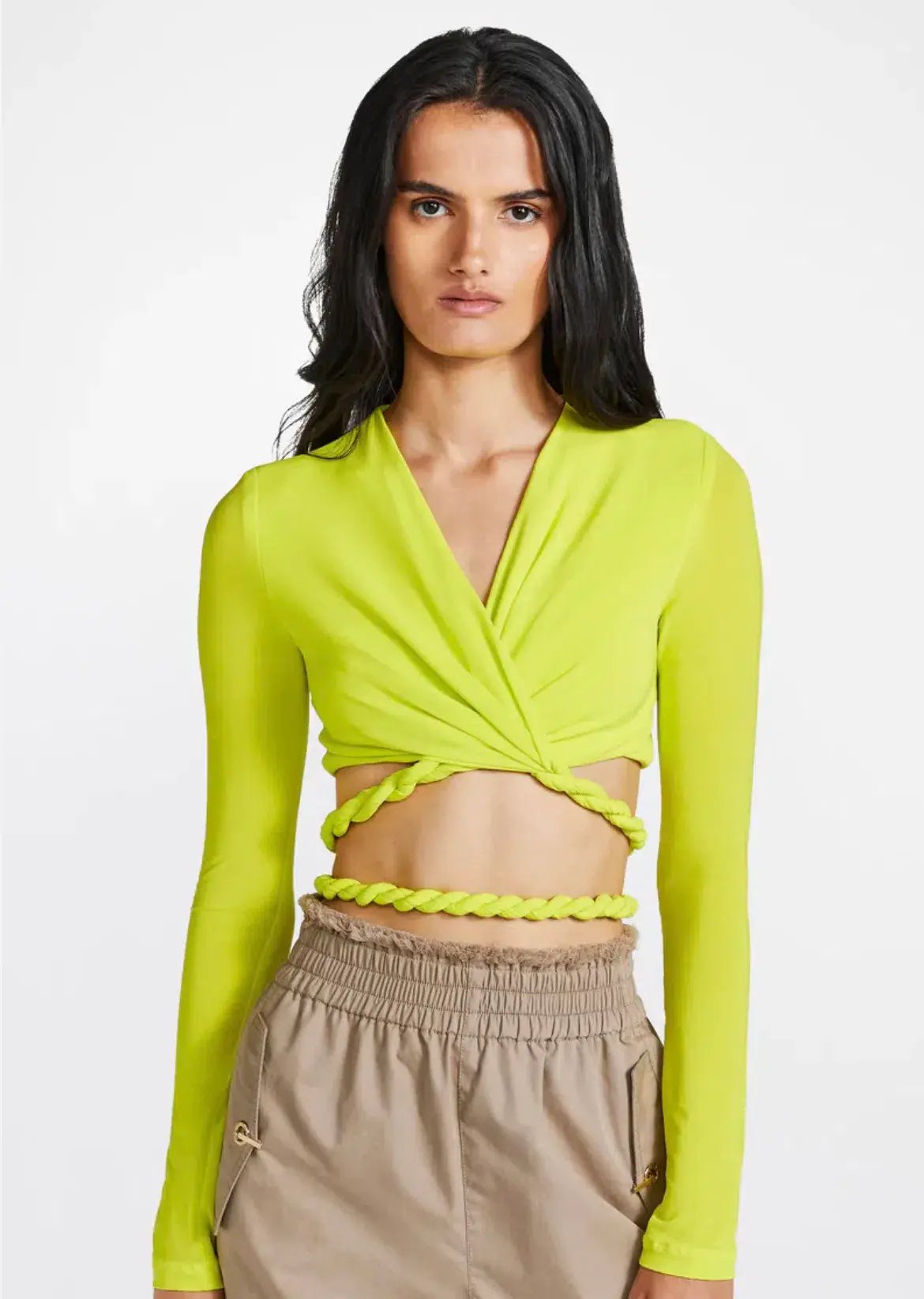 Dion Lee Rope Wrap Top Acid Yellow Size 4 photo 2