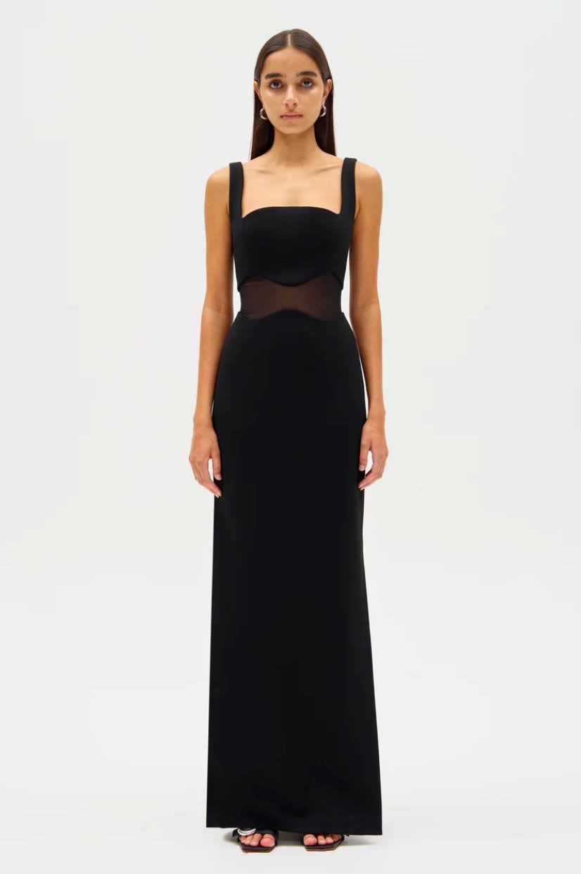 Misha Collection Damita Crepe & Mesh Maxi photo 2