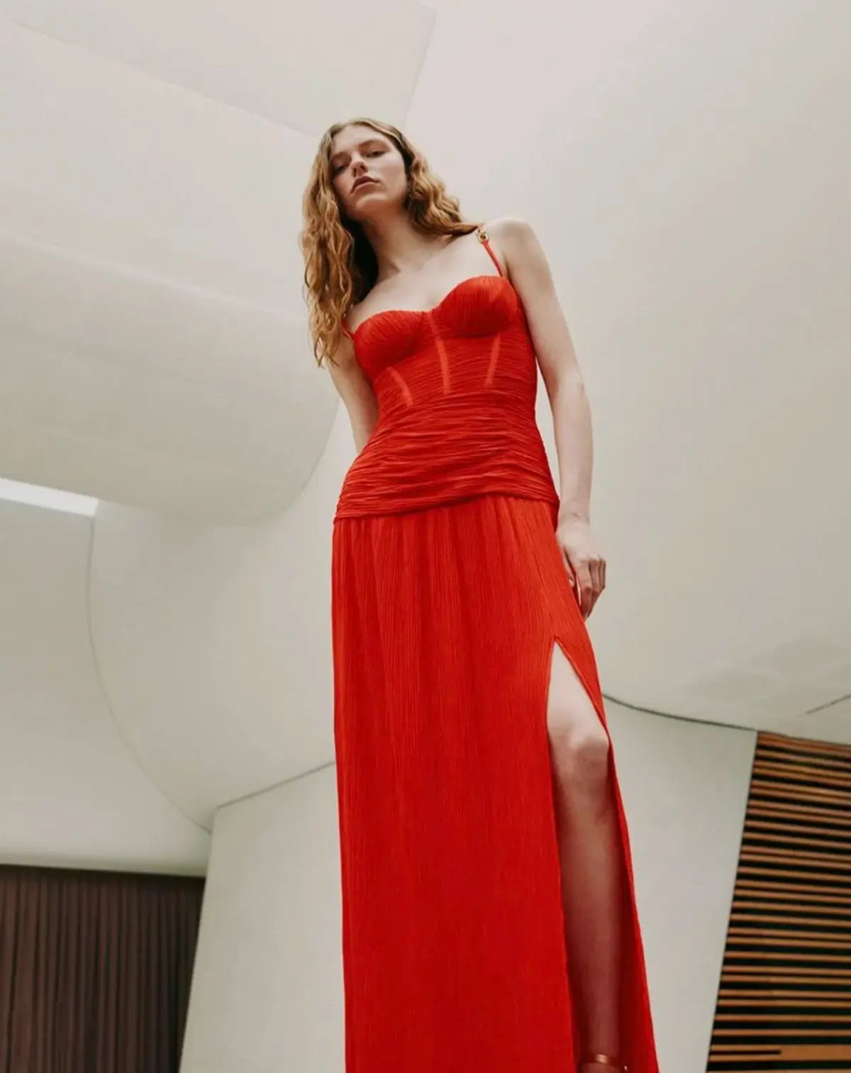 Manning Cartell Double Time Pleat Dress Red Size 8 photo 5