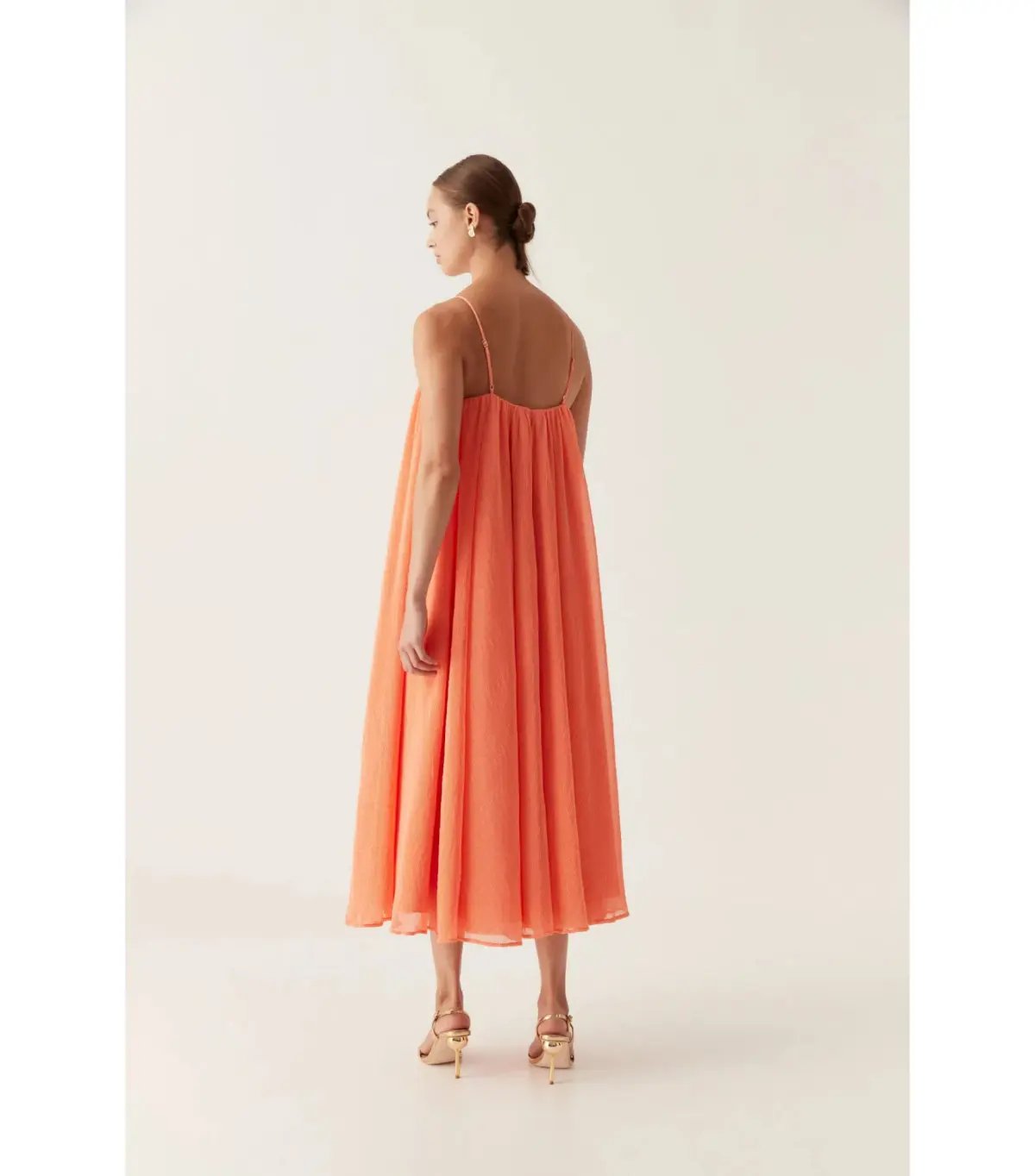 Aje Filigree Sweetheart Midi Dress in Sunset Orange Size AU 16 photo 3