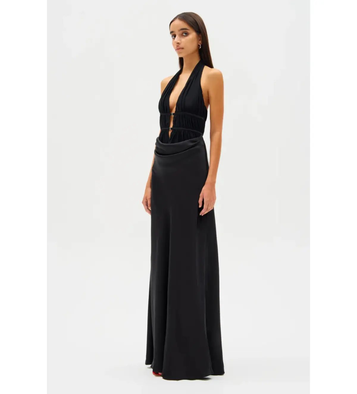 Misha Celine Satin Maxi Dress Size 6/XS photo 2