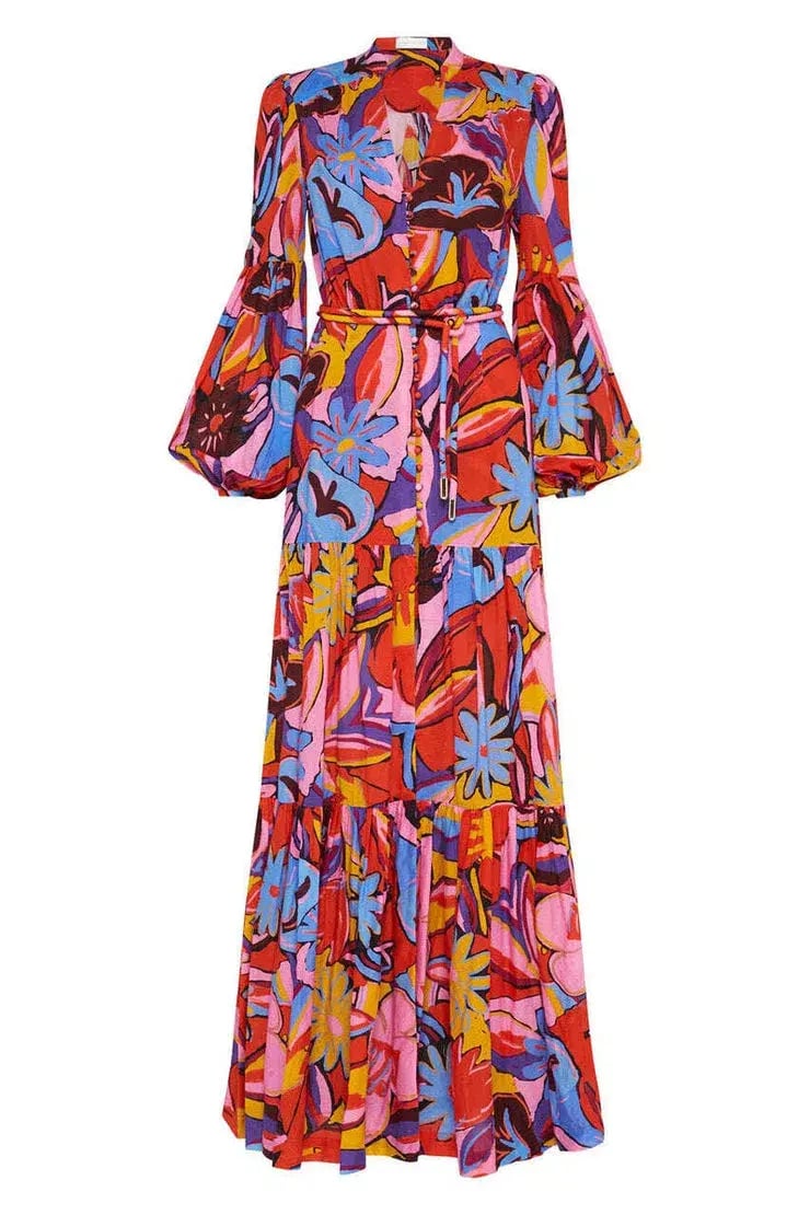Rebecca Vallance Positano Kaftan Dress Multi Size 10 photo 3