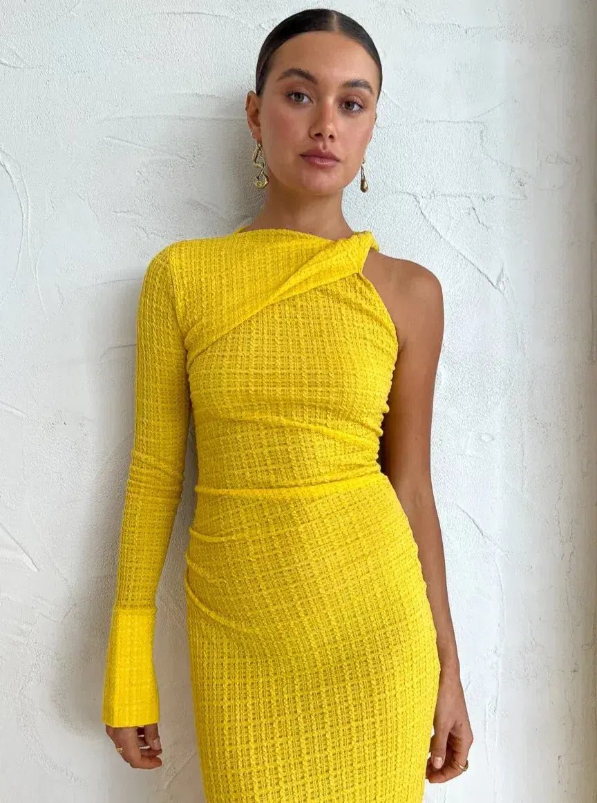 Camilla And Marc Cypress Midi Dress Yellow Size 10 photo 2