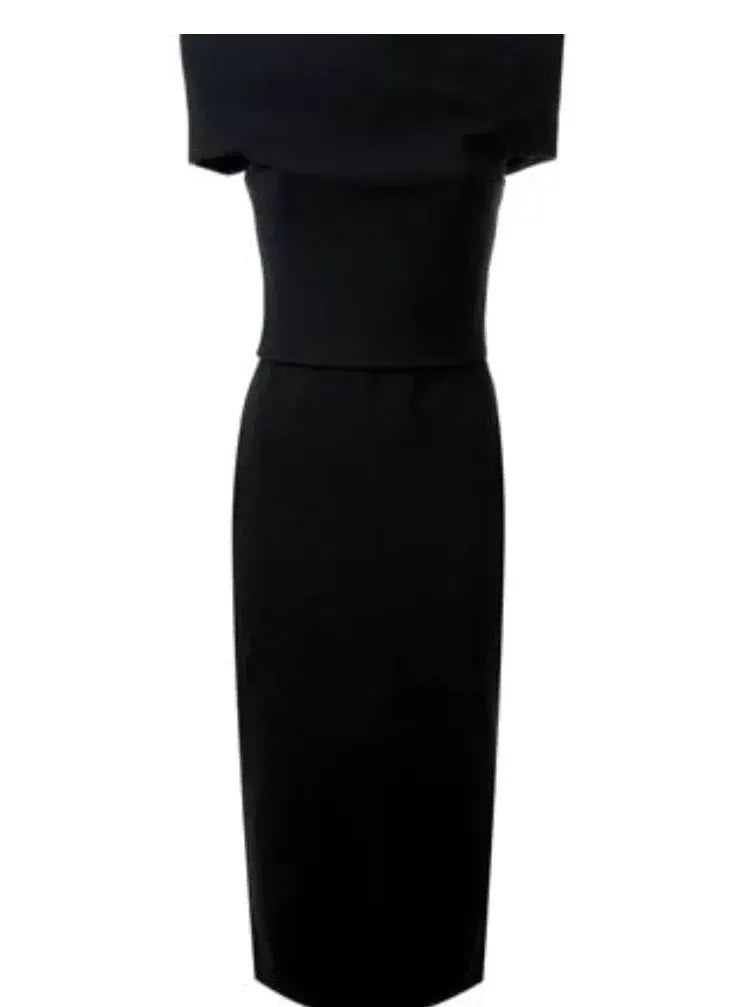 Scanlan Theodore Crepe Knit Milano Dress Black Size XS photo 2