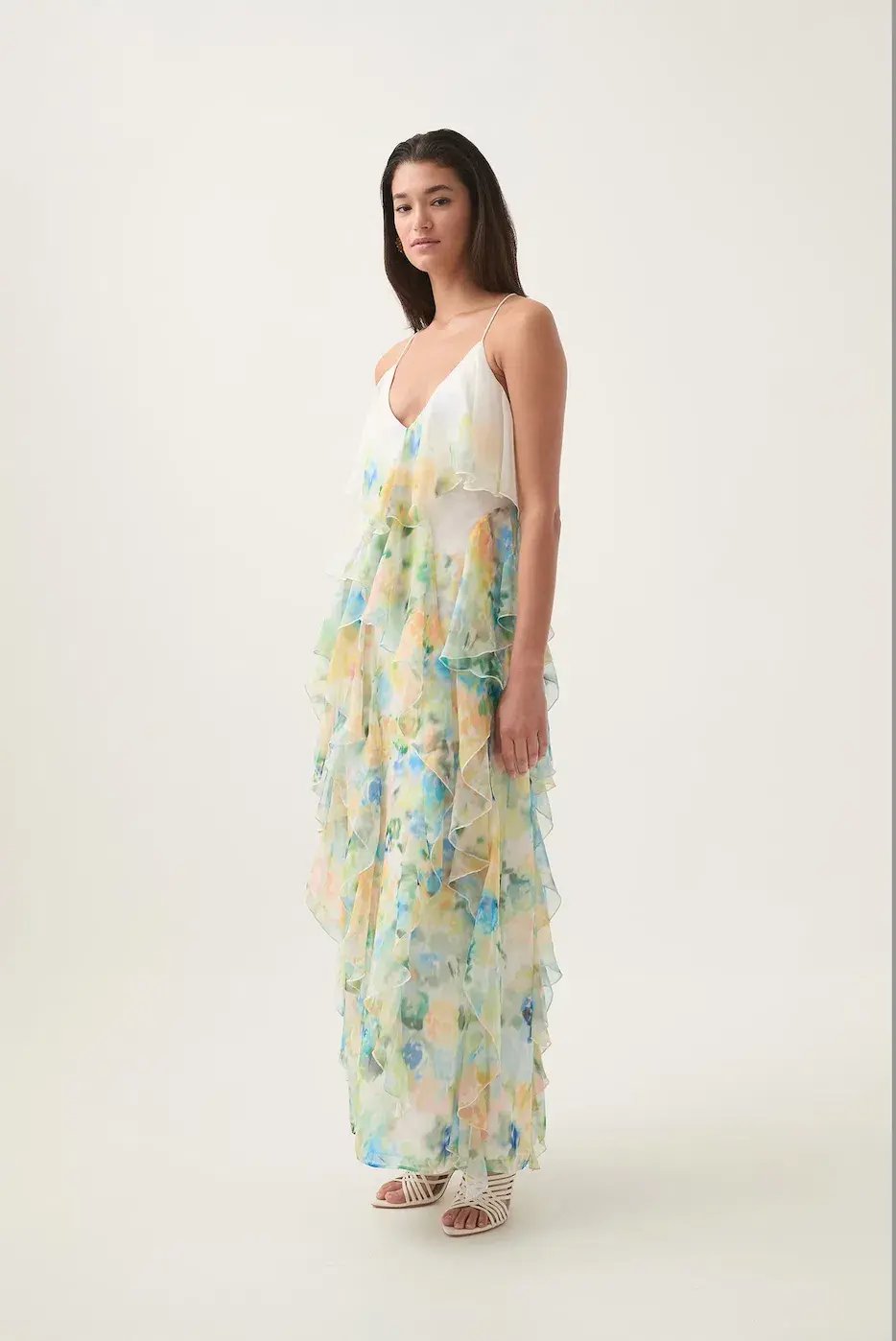 Aje Dreamscape Frill Maxi Dress in Floral Haze Size AU 8 photo 2
