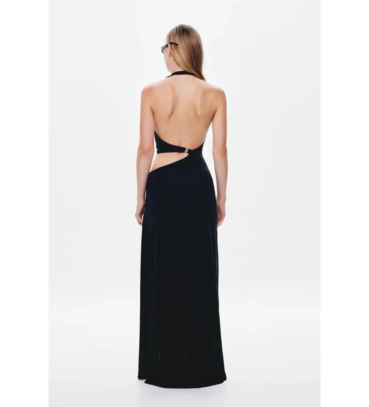 Misha Devon Cupro Maxi Dress in Black Size 8 photo 3