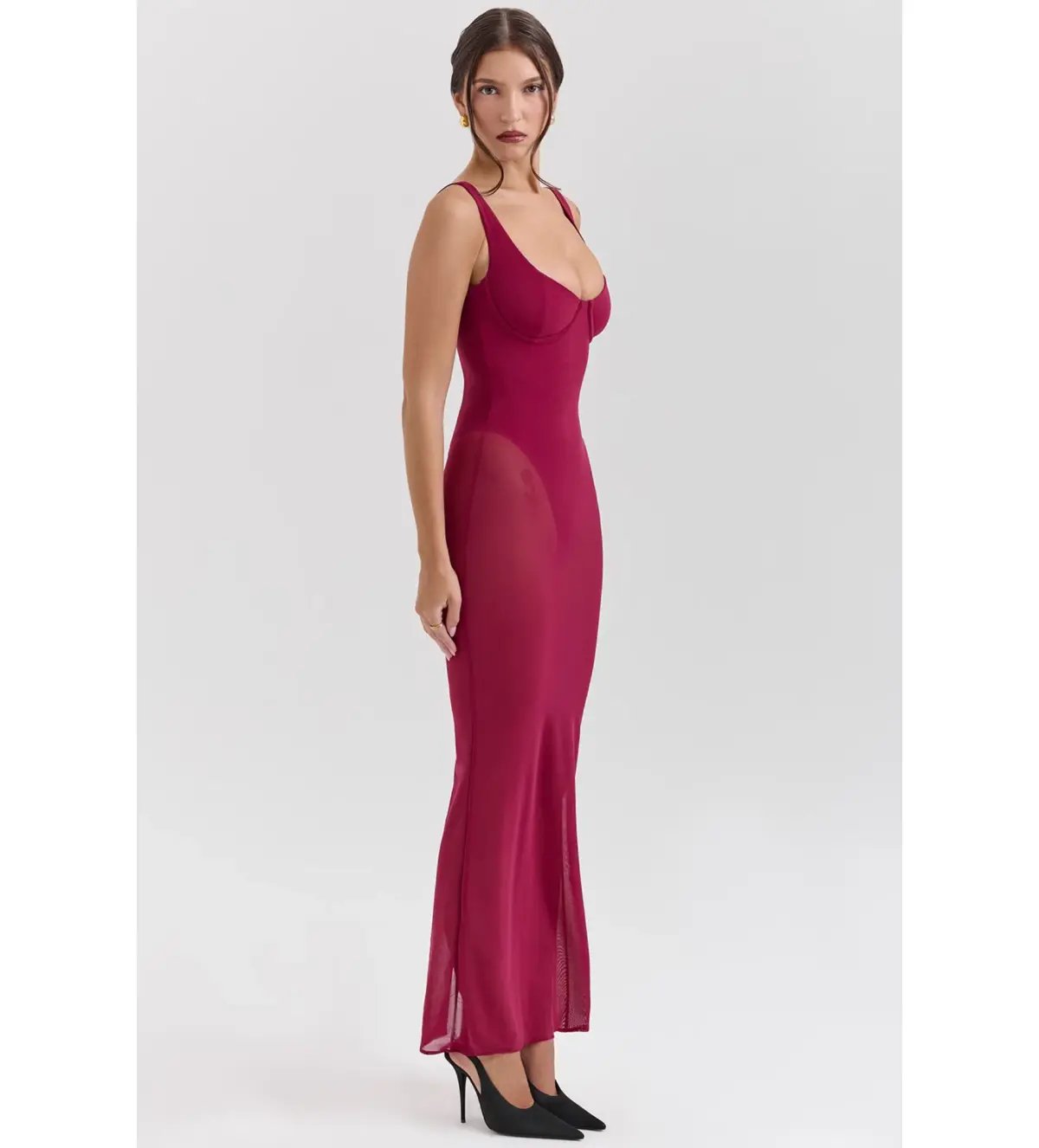 House of CB Robina Maxi Dress Wine Size 8 photo 5