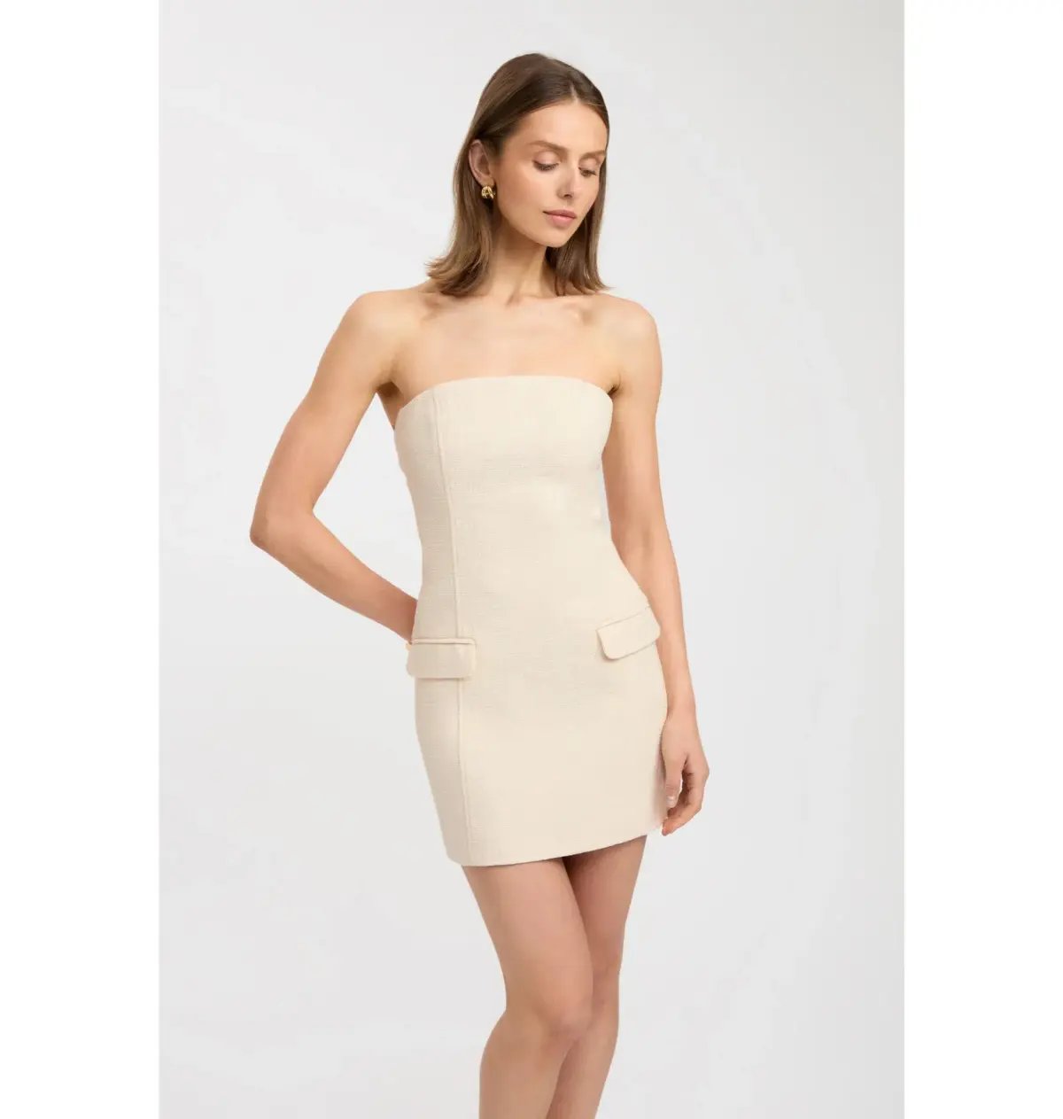 Kookai Richie Mini Dress Ivory Size 6 photo 2