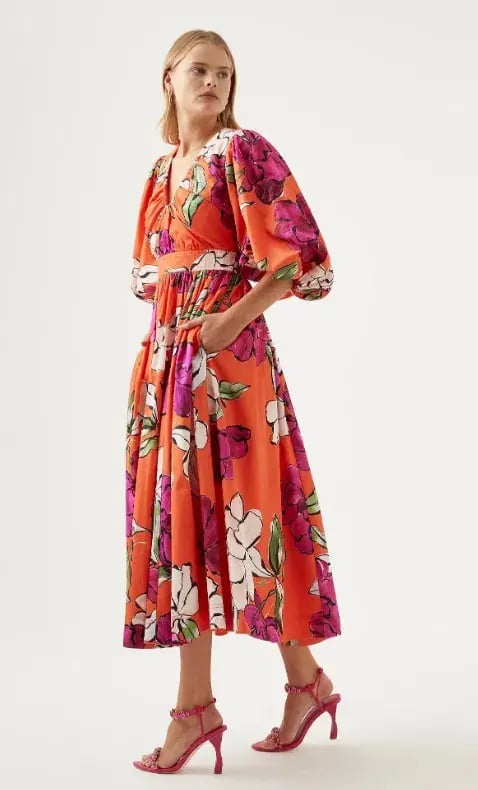 Aje Marlene Midi Dress Floral Size 8 photo 2