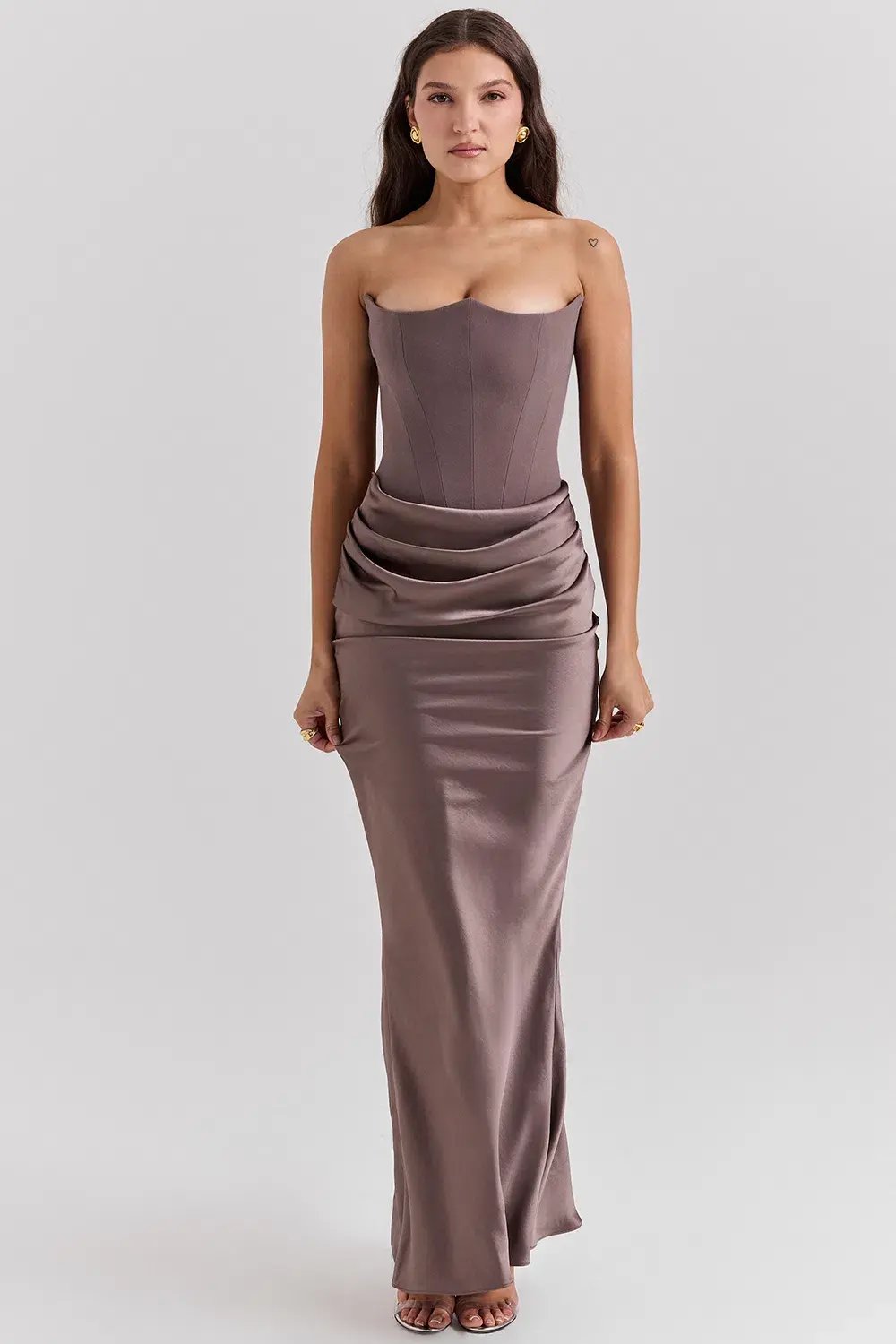 House of CB Persephone Strapless Corset Maxi Dress Smoke Size XS / AU 6 (Regular Cup) photo 3