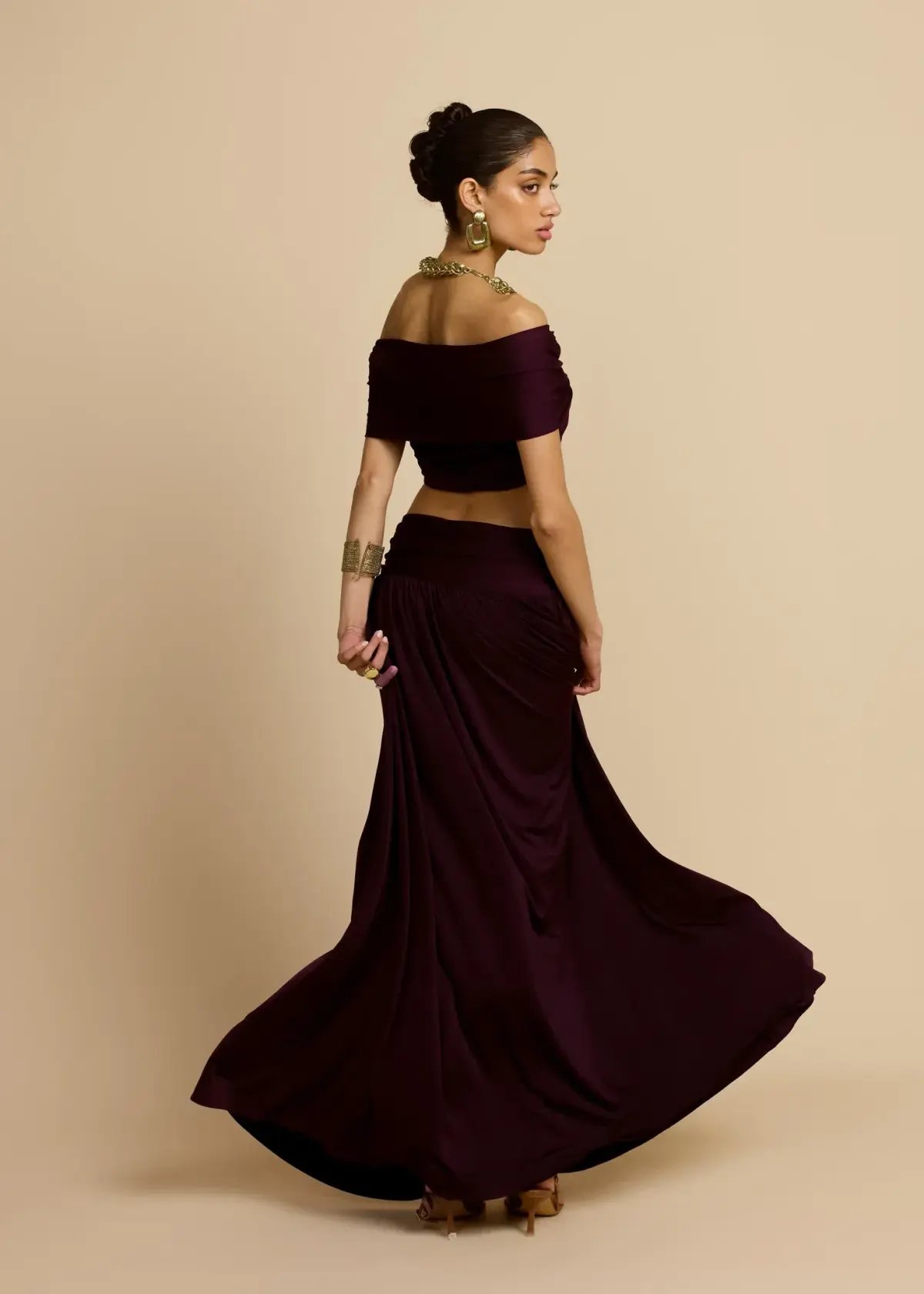 Arcina Ori Alessia Top Plum And Alessia Skirt Plum Size L/Au 12 photo 2