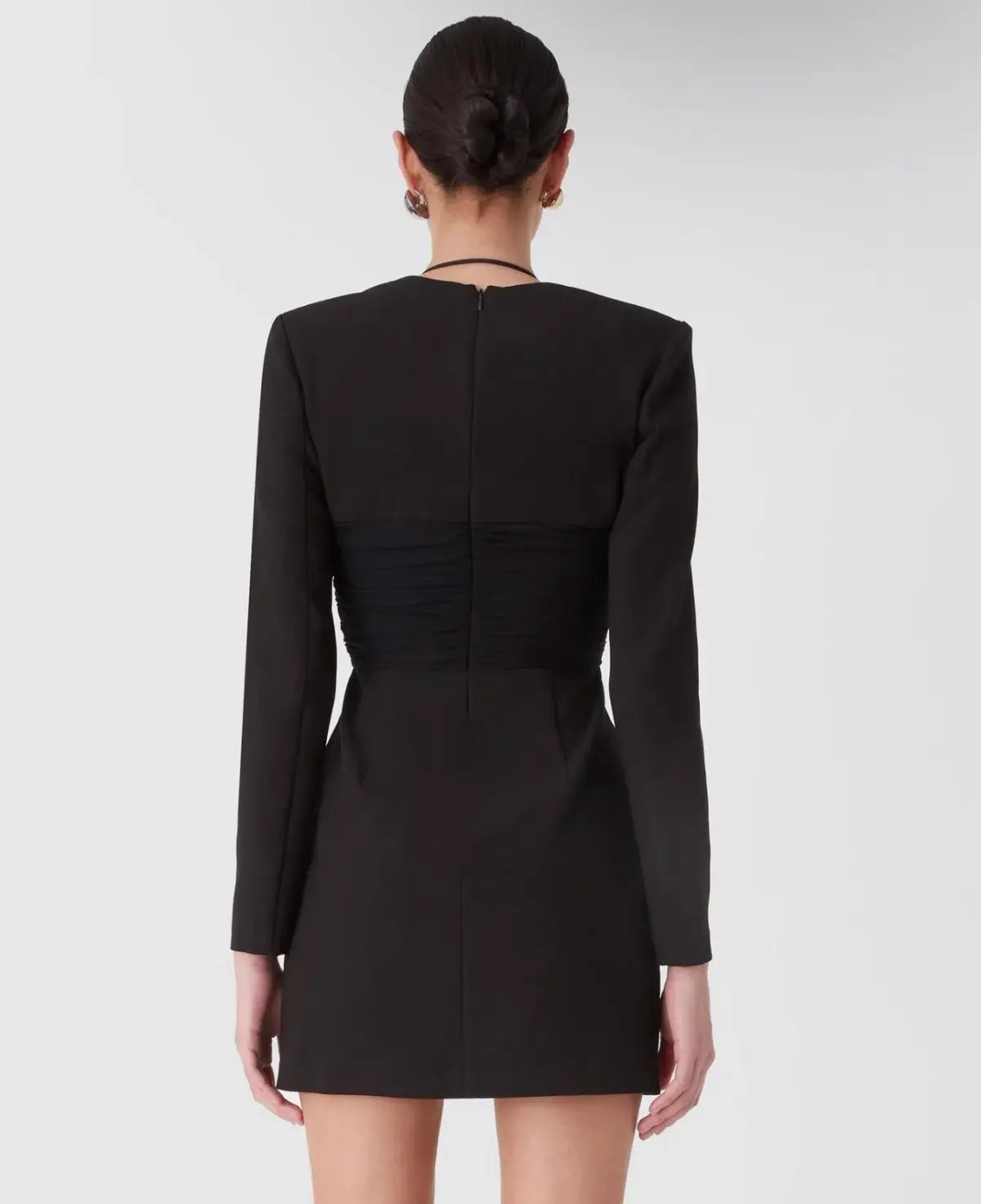 Misha Solange Mesh and Tailoring Mini Dress Black Size 10 photo 5