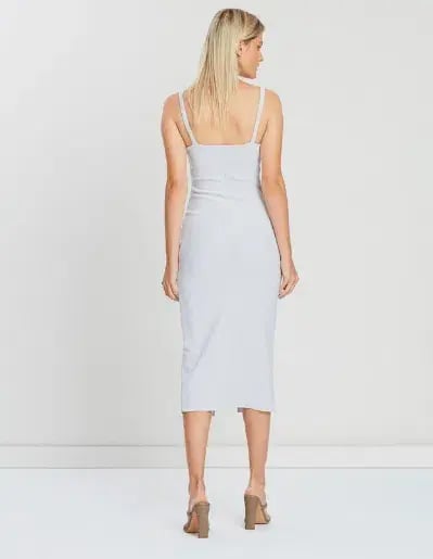 Bec & Bridge Amelie Cup Midi Dress in Pale Grey Size 10 photo 2