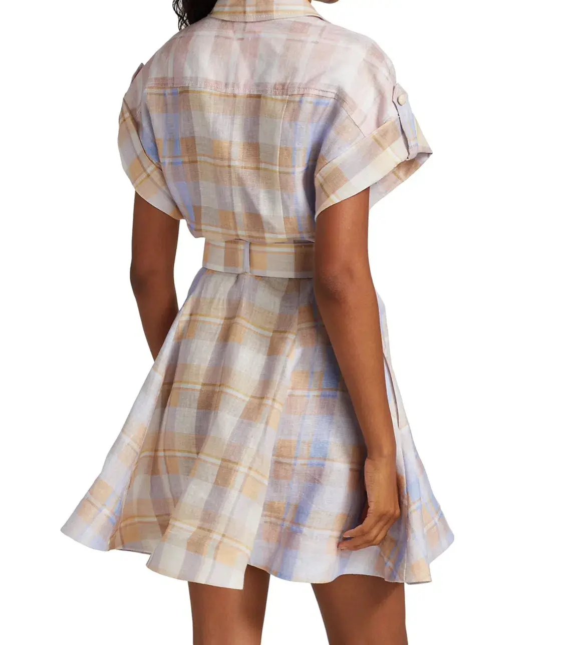 Zimmermann The Dancer Spliced Mini Dress in Multi Check  Size 8 photo 2