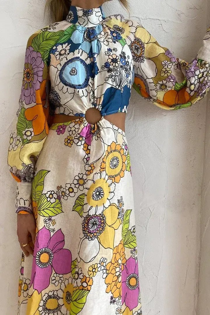 Alemais Farrah Cut Out Midi Dress Multi Size 10 photo 6