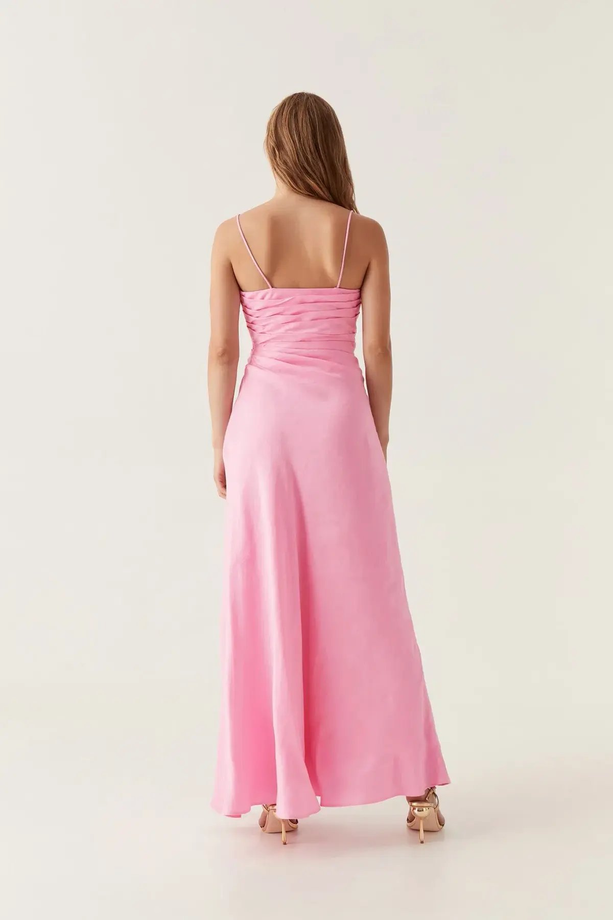 Aje Clarice Draped Maxi Dress Pink Size 6 photo 4