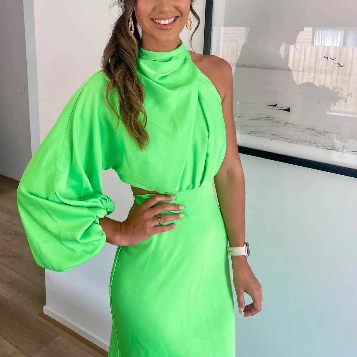 Sheike Olivia Maxi Dress Neon Green photo 2
