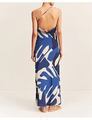 Edward Silk One Shoulder Cowl Maxi Dress Size 6/XS photo 9