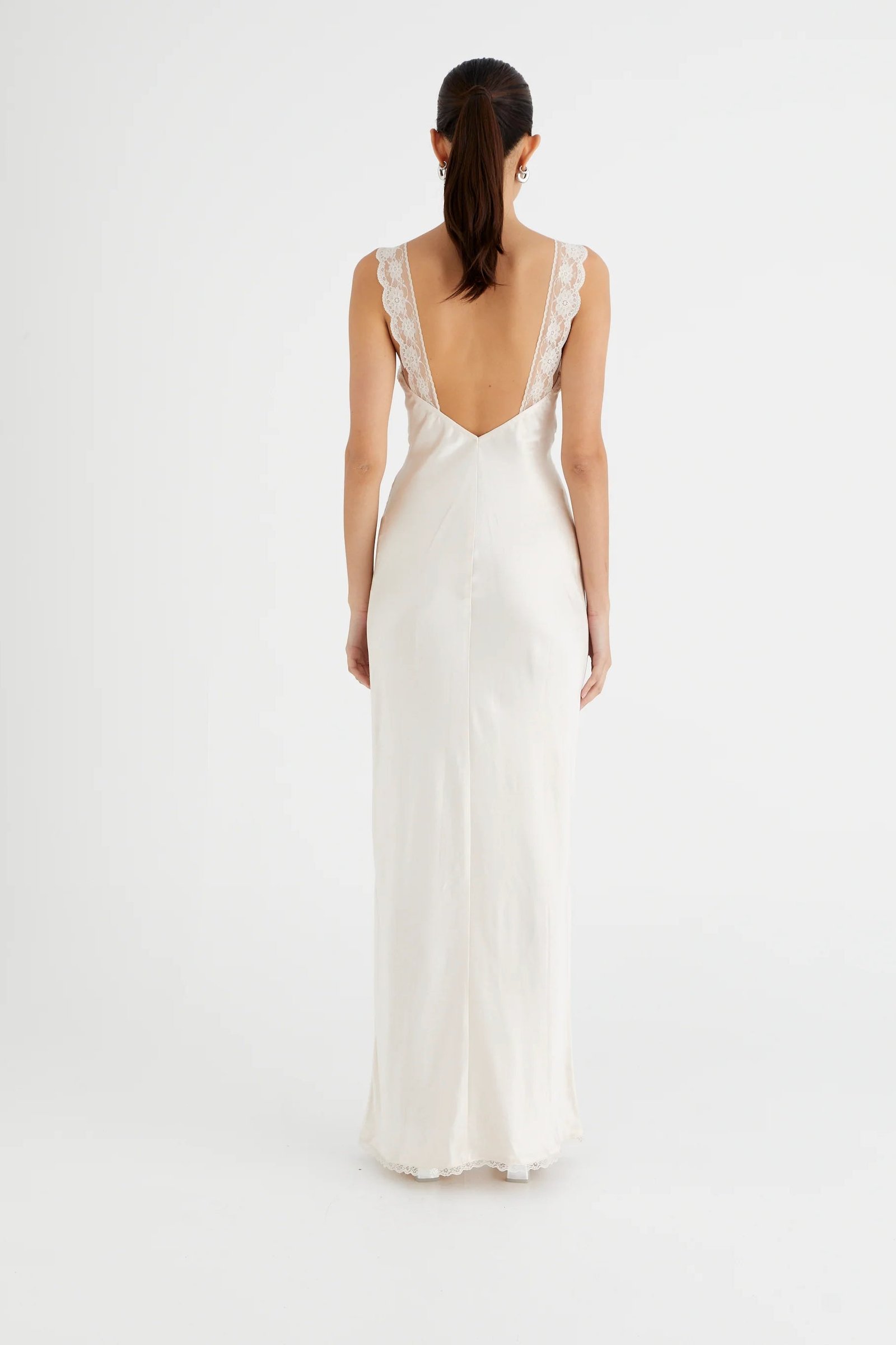 BENNI ROBBIE SATIN SLIP DRESS - CHAMPAGNE photo 4