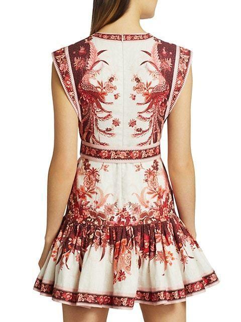 Zimmermann Wavelength Fluted Mini Dress Red Phoenix Size 0 / AU 8 photo 3